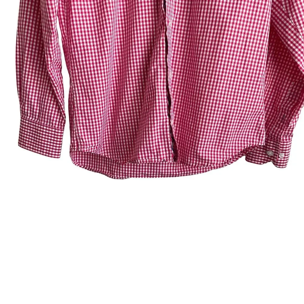 TailorByrd Mens Shirt M Pink Checked Button Up‎ Preppy Contrast Office Travel - Picture 7 of 11